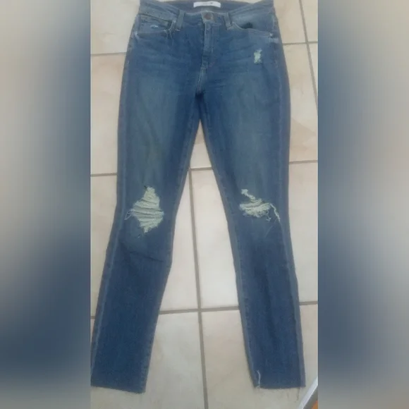 Joe's Jeans Women's Distressed Blue Skinny Jeans - Picture 4 of 13